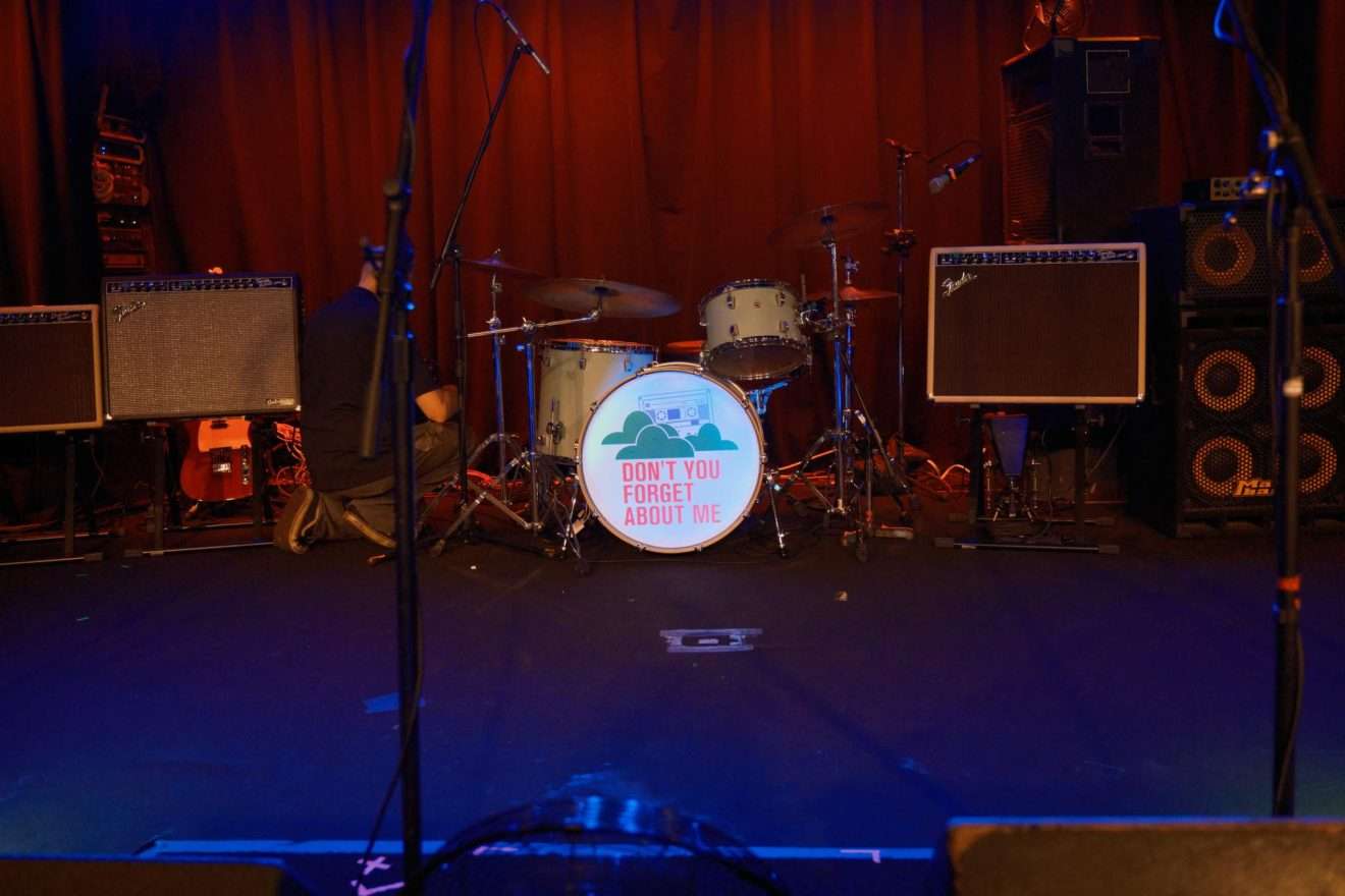 Photo of the stage at Harlow's before the Don't You Forget About Me show